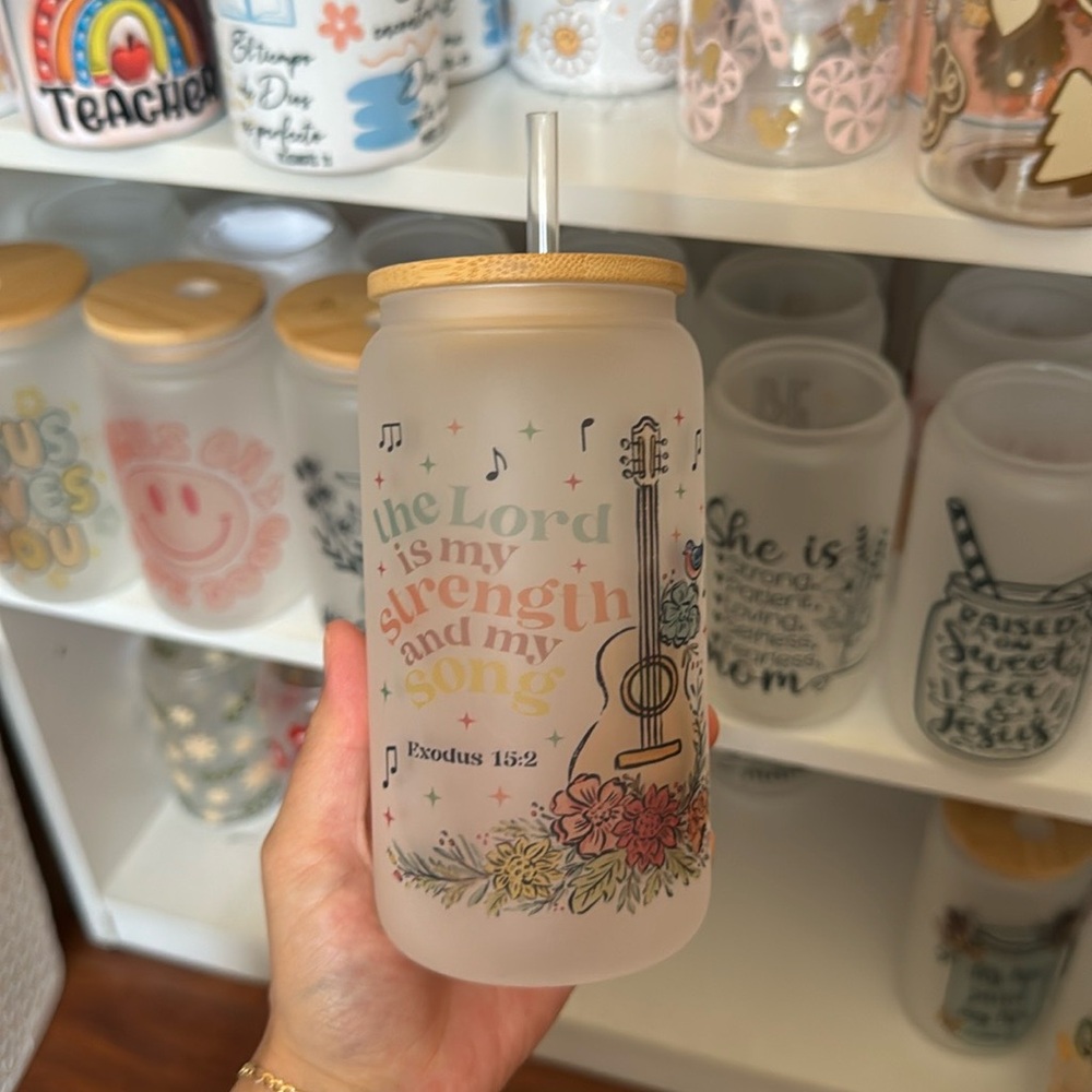 The Lord Is My Strength Can Glass Cup